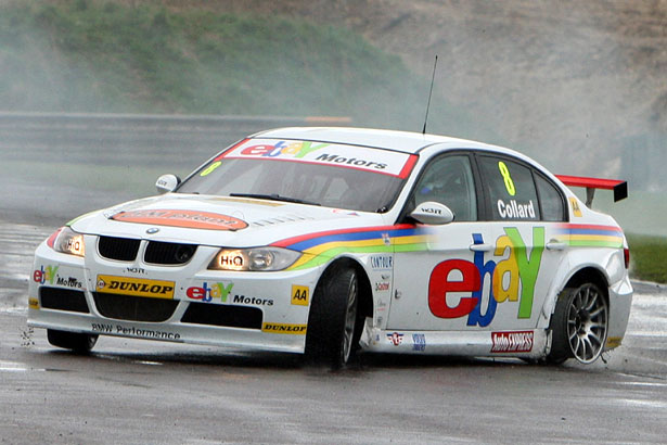 Collard Senior struggling in the rain at Thruxton