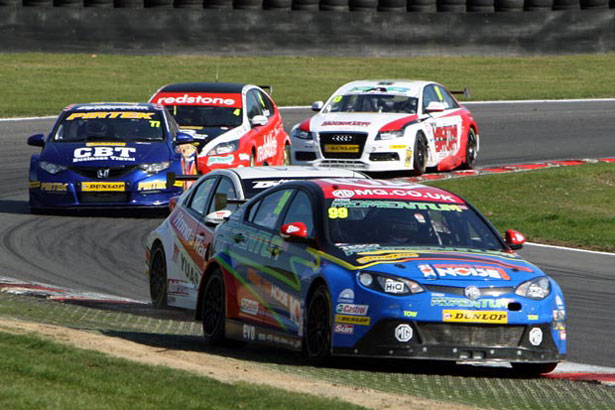 Jason Plato briefly leads from Matt Neal