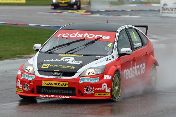 Mat Jackson triumphed in the wet conditions to take the race win