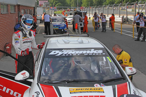 Matt Neal after winning his 2nd race of the day