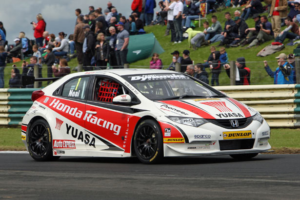 Matt Neal takes victory in the first race at Croft Circuit
