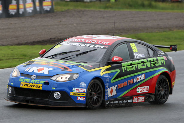 Jason Plato takes pole position in the tricky conditions
