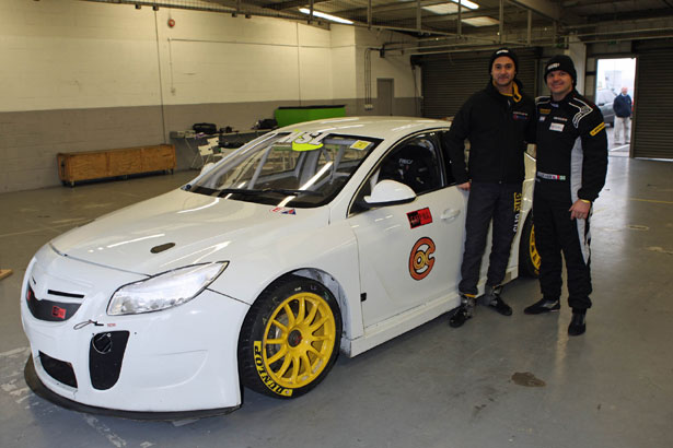 Jack Goff and Tony Gilham with the Vauxhall Insignia