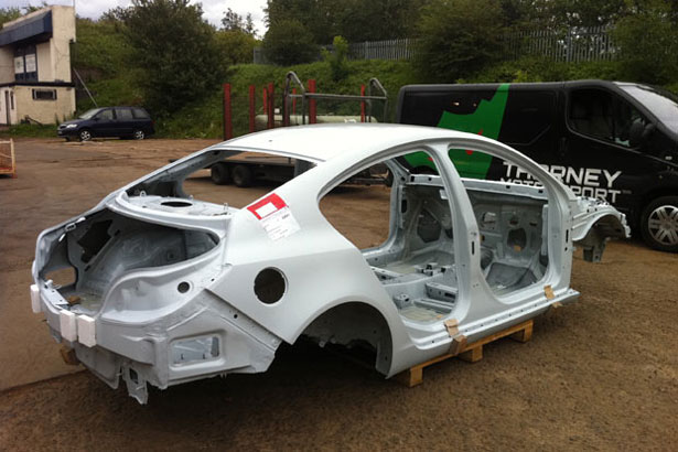 The body shell as it arrives from the factory