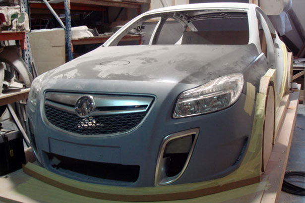 Body shell with standard Insignia VXR bumper fitted