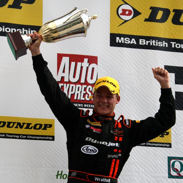 On the podium at Rockingham in 2011