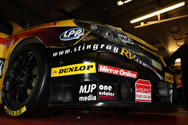 Dunlop tyres and logos on Dave Newsham's 2012 Vauxhall Vectra
