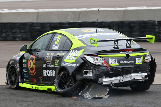 Jack Goff's damaged RCIB Insurance Racing Vauxhall Insignia