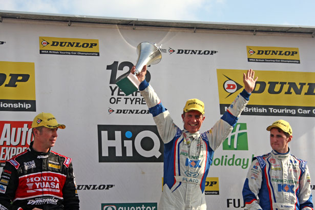 Matt Neal, Jason Plato and Sam Tordoff on the podium