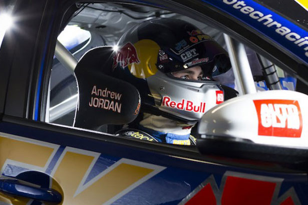 Andrew Jordan will wear the Red Bull livery on his crash helmet