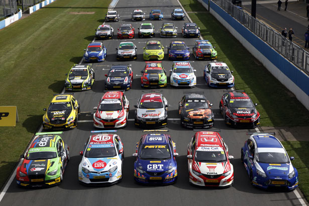 The huge 2014 grid lines up for the Season Launch at Donington Park