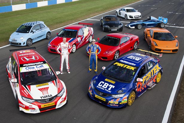 Matt Neal and Andrew Jordan with some fabulous fast cars