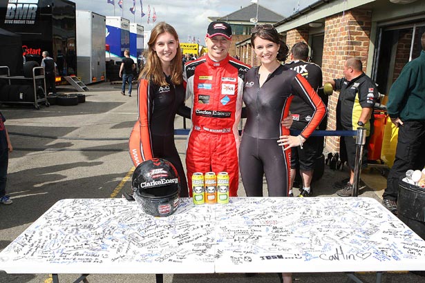 Dave Newsham's fans signed his table to celebrate 100 BTCC races
