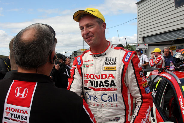 Matt Neal after winning the 1st race from Knockhill