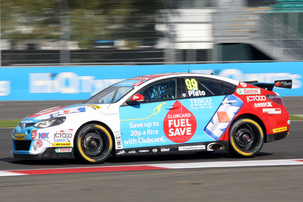 Jason Plato on his way to securing pole position in his MG6