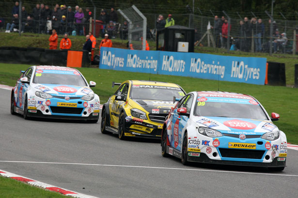 Jason Plato leading from Adam Morgan and Sam Tordoff