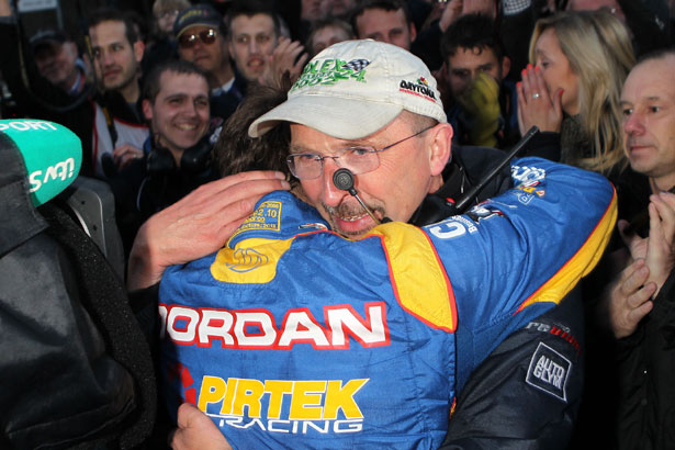 Andrew Jordan with father Mike after winning the 2013 title