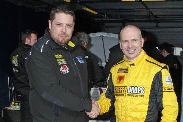 Adam Weaver with BTCC race winner Dave Newsham