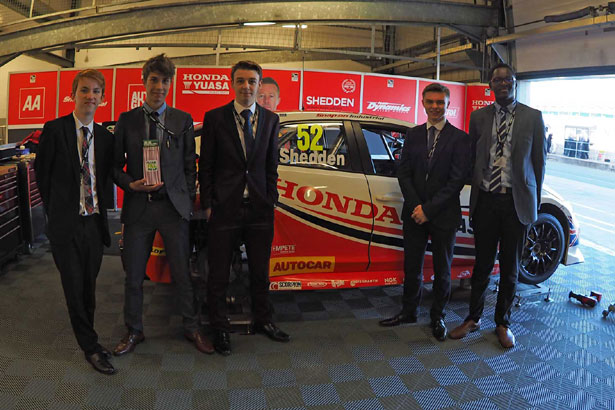 Students from Silverstone UTC with Gordon Shedden's Honda Civic Type R