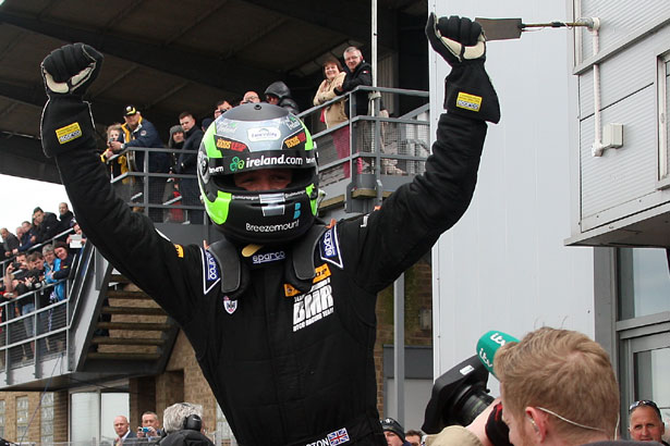 Colin Turkington celebrates his first win of the 2015 season