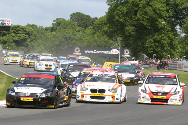 Jason Plato doing battle in his Team BMR Volkswagen CC