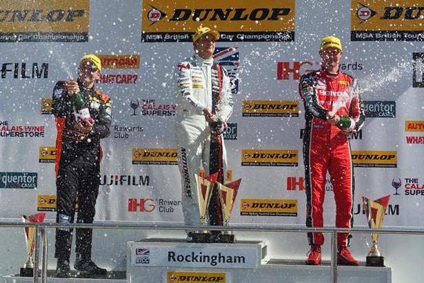 Aron Smith (left), Mat Jackson (centre) and Gordon Shedden (right)