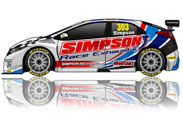 An artist's impression of the Simpson liveried Honda Civic Type R