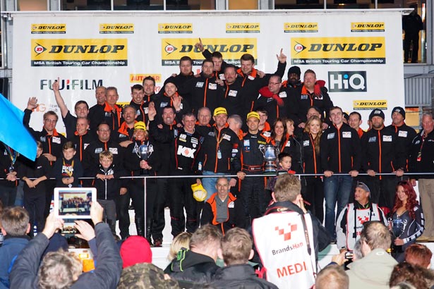 Team BMR celebrating their 2015 BTCC success