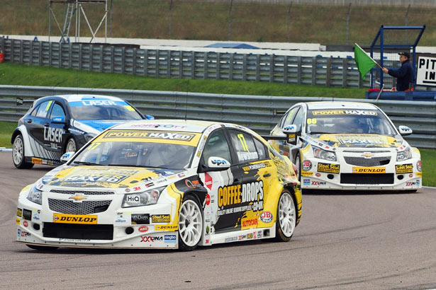 Dave and Josh on track at Rockingham