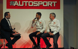 Jack Goff being interviewed on the Autosport stage