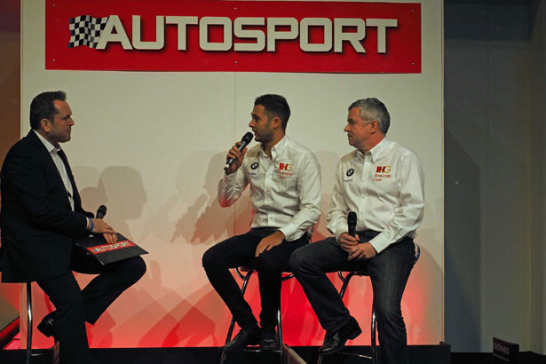 Jack Goff being interviewed on the Autosport stage