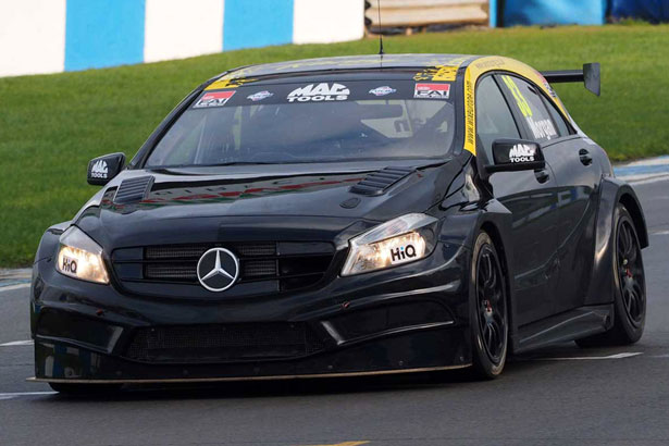 Adam Morgan in his un-liveried Mercedes Benz A-Class