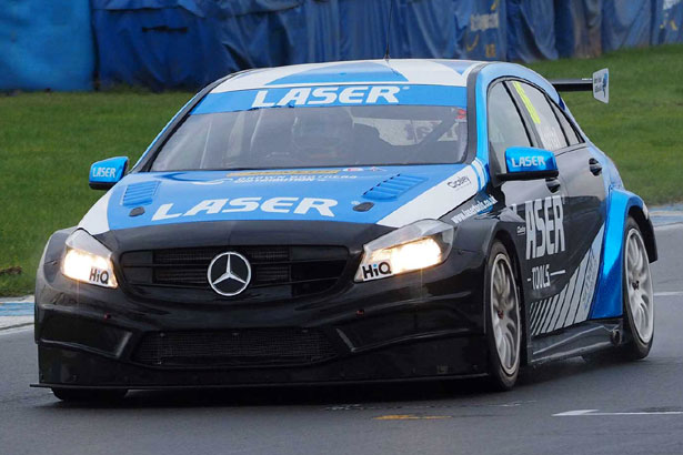 Aiden Moffat with his Laser Tools Racing Mercedes Benz A-Class