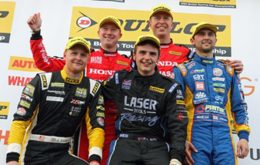 Josh Cook (far left) enjoyed podium success is the 2015 BTCC season