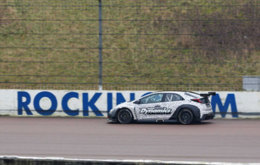 Matt Neal on Rockingham's banked circuit