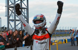 Matt Neal celebrates his first win of the year