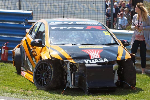 Carnage on track ended the first race from Thruxton