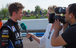 Aiden Moffat being interviewed by ITV after qualifying