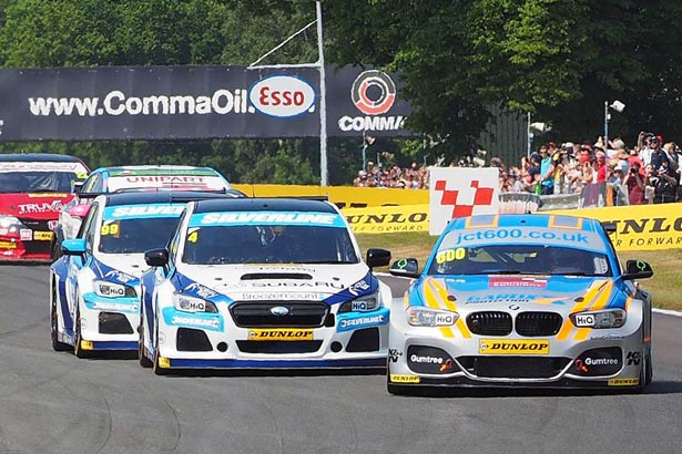 Sam Tordoff leading the field into the first corner at Oulton Park