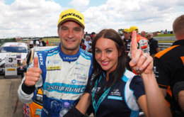 Colin Turkington wins the first race from Snetterton