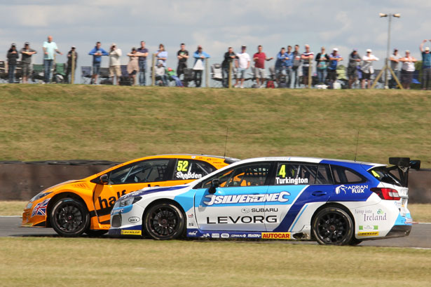 Gordon Shedden loses the lead to Colin Turkington