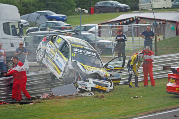 Hunter Abbott's Chevrolet Cruze after his crash