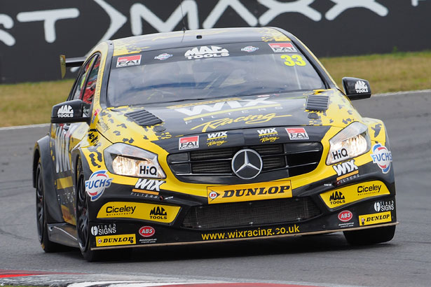 Adam Morgan charging hard in his WIX Racing Mercedes Benz A-Class