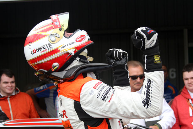 Matt Neal is delighted with his race win at Knockhill