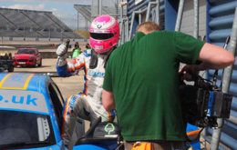 Sam Tordoff after winning the second race of the day at Rockingham