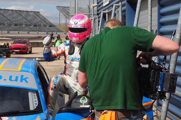 Sam Tordoff after winning the second race of the day at Rockingham