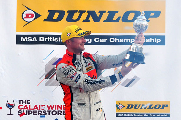 Gordon Shedden with the coveted Drivers' Championship trophy